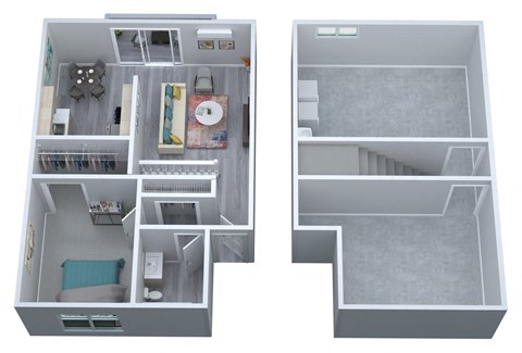 Floor plan for 1 bed, 1 bath, 1098 sqft